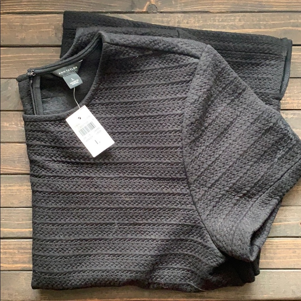 Ann Taylor blouse, black, L (NWT)
